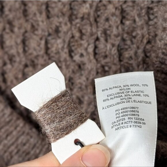 WILFRED Adley Cardigan Cable Knit Sweater Brown S ARITZIA - Picture 7 of 7